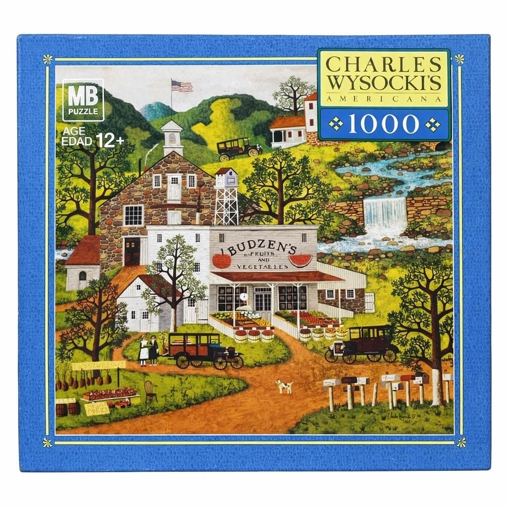 Milton Bradley Wysocki Road Side Food Stand 1000 Pieces Puzzle Complete Rare